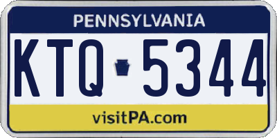 PA license plate KTQ5344