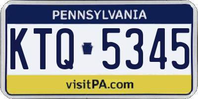PA license plate KTQ5345