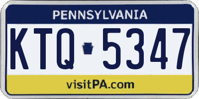 PA license plate KTQ5347