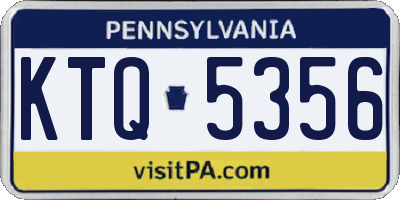 PA license plate KTQ5356