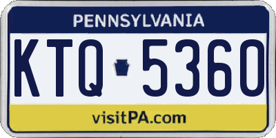 PA license plate KTQ5360