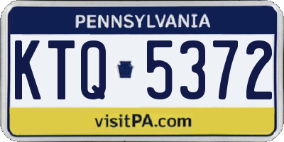 PA license plate KTQ5372