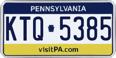 PA license plate KTQ5385