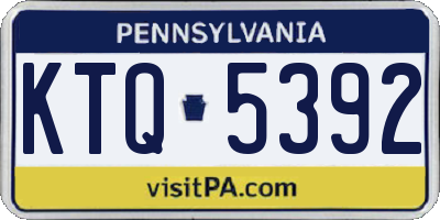 PA license plate KTQ5392