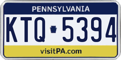 PA license plate KTQ5394
