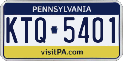 PA license plate KTQ5401