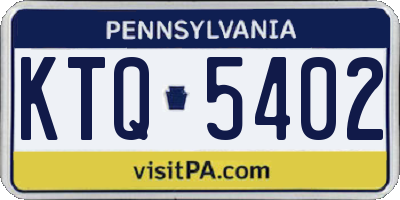 PA license plate KTQ5402