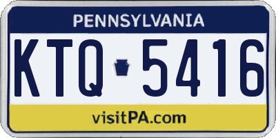 PA license plate KTQ5416