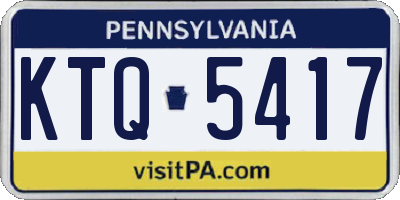 PA license plate KTQ5417
