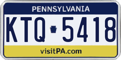 PA license plate KTQ5418