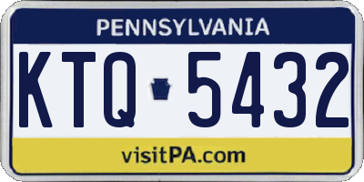 PA license plate KTQ5432