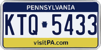PA license plate KTQ5433