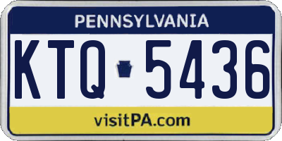 PA license plate KTQ5436