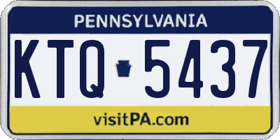 PA license plate KTQ5437