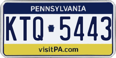 PA license plate KTQ5443