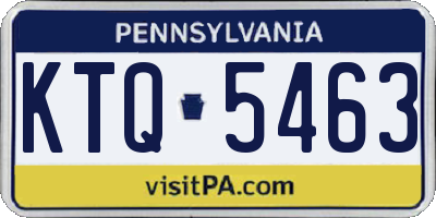 PA license plate KTQ5463