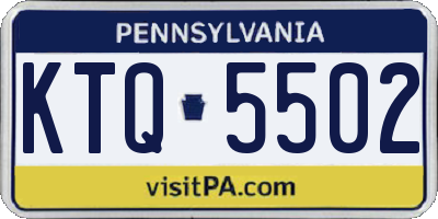 PA license plate KTQ5502