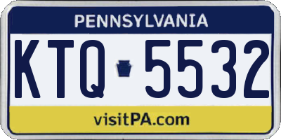 PA license plate KTQ5532