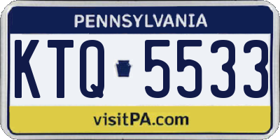 PA license plate KTQ5533