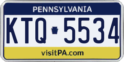PA license plate KTQ5534
