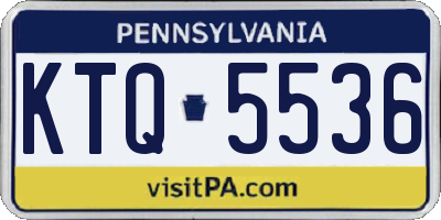 PA license plate KTQ5536