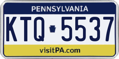 PA license plate KTQ5537