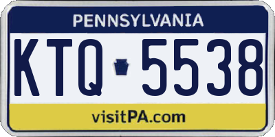 PA license plate KTQ5538