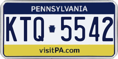 PA license plate KTQ5542