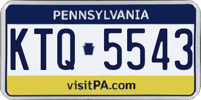 PA license plate KTQ5543