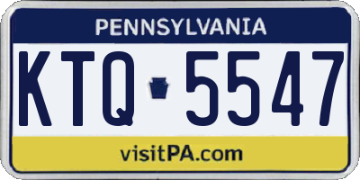 PA license plate KTQ5547