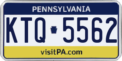 PA license plate KTQ5562
