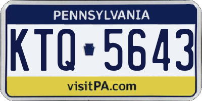 PA license plate KTQ5643