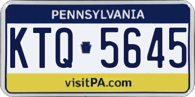 PA license plate KTQ5645