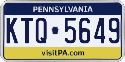 PA license plate KTQ5649