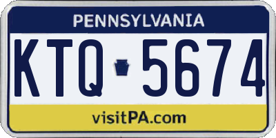 PA license plate KTQ5674