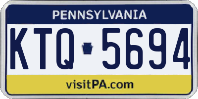 PA license plate KTQ5694