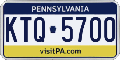 PA license plate KTQ5700