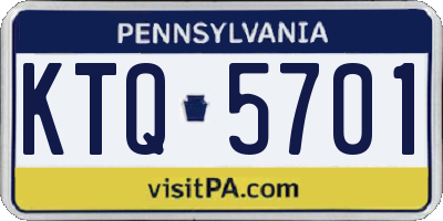 PA license plate KTQ5701