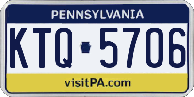PA license plate KTQ5706