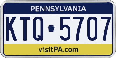 PA license plate KTQ5707