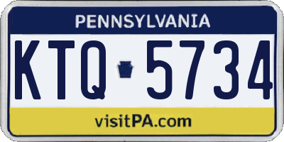 PA license plate KTQ5734