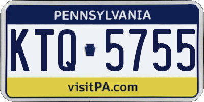 PA license plate KTQ5755