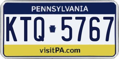 PA license plate KTQ5767