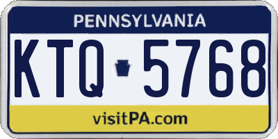 PA license plate KTQ5768