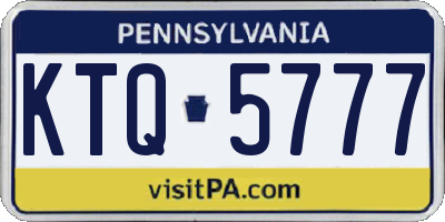 PA license plate KTQ5777