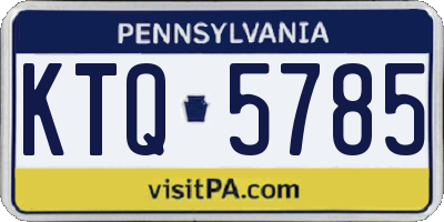 PA license plate KTQ5785