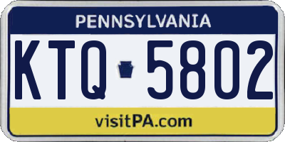 PA license plate KTQ5802