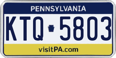 PA license plate KTQ5803