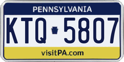 PA license plate KTQ5807