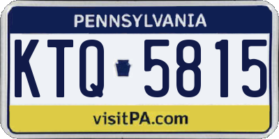 PA license plate KTQ5815